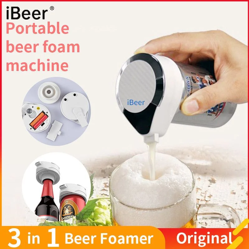 Пивная пена iBeer, портативный пивной пенообразователь 2 в 1, легко разбирается, 450 мАч, специальное назначение для бутылок пива и консервированного пива Пивная пена iBeer, портативный пивной пенообразователь 2 в 1, легко разбирается, 450 мАч, специальное назначение для бутылок пива и консервированного пива