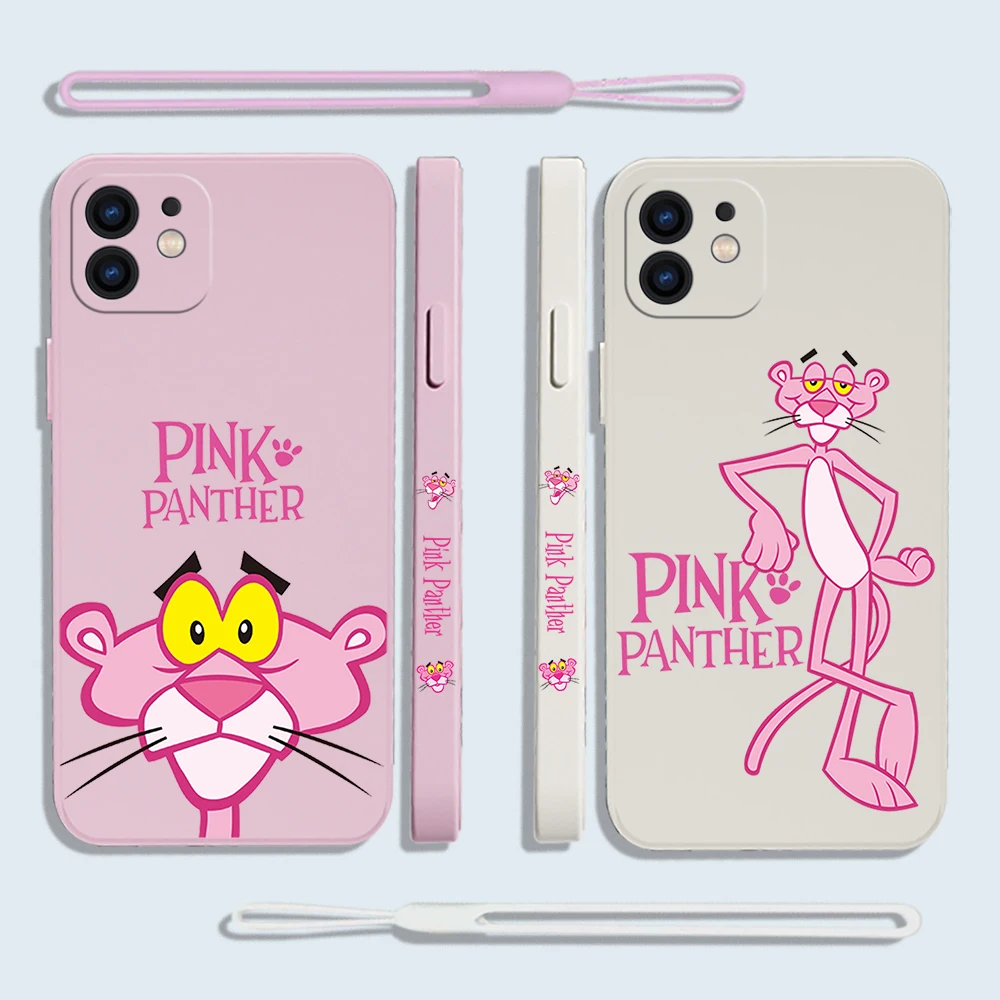 

Pink Panther Phone Case For Samsung Galaxy S23 S22 S21 S20 Ultra Plus FE S10 4G S9 S10E Note 20 10 9 Plus With Lanyard Cover