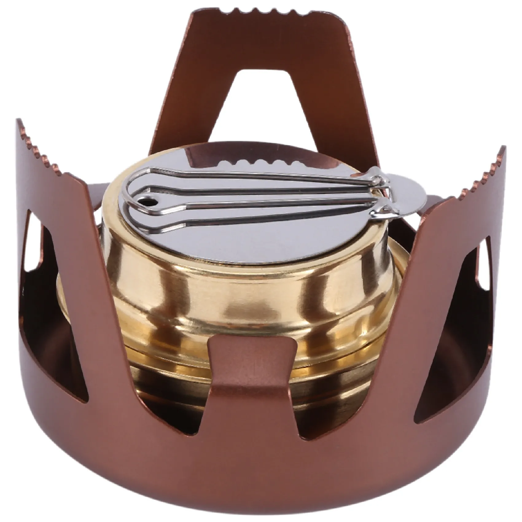 

Туристическая мини-горелка для приготовления пищи, легкая латунная спиртовая горелка с подставкой для кемпинга, пешего туризма, пикника, B