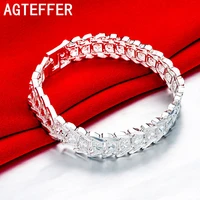 agteffer beautiful elegant wedding 925 sterling silver women men chain bracelet high quality fashion classic jewelry gift