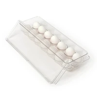 kitchen plastic egg holder bpa free fridge organizer with lid handles refrigerator storage container 14 egg tray