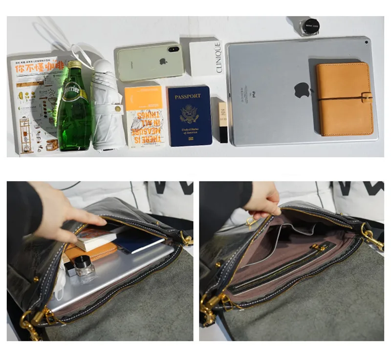 Luxury genuine leather ladies large capacity shoulder bag designer outdoor work real cowhide women black shoulder messenger bag