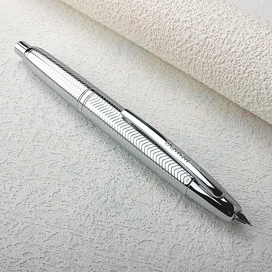 

Перьевая ручка JINHAO 10 серебристая матовая чёрная EF/F