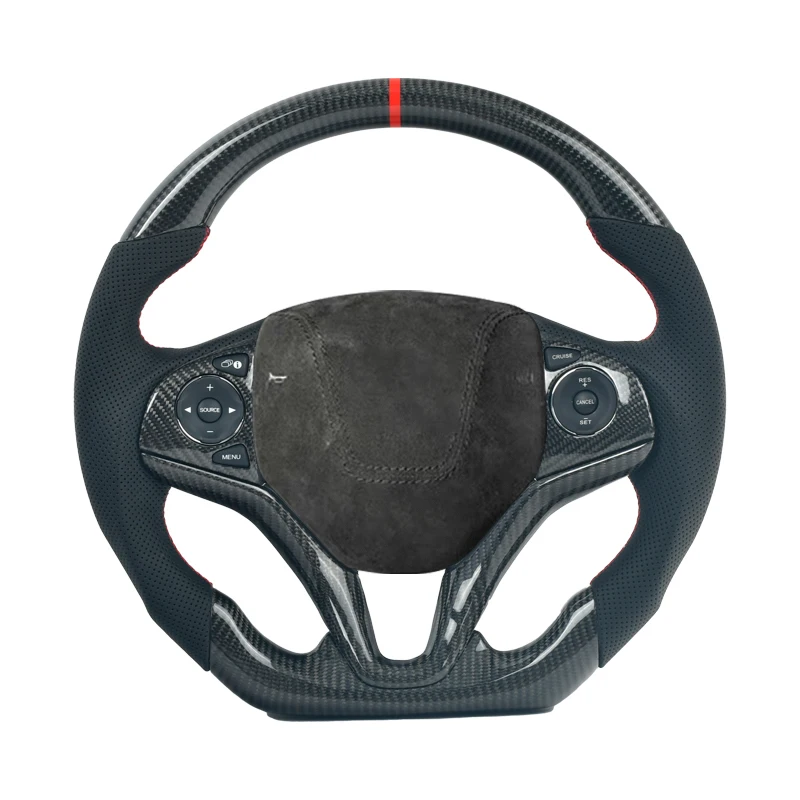 

100% True Carbon Fiber Steering Wheel FOR Honda Fit GK5 Binzhi XRV 2014 2015 2016 2017 2018 2019