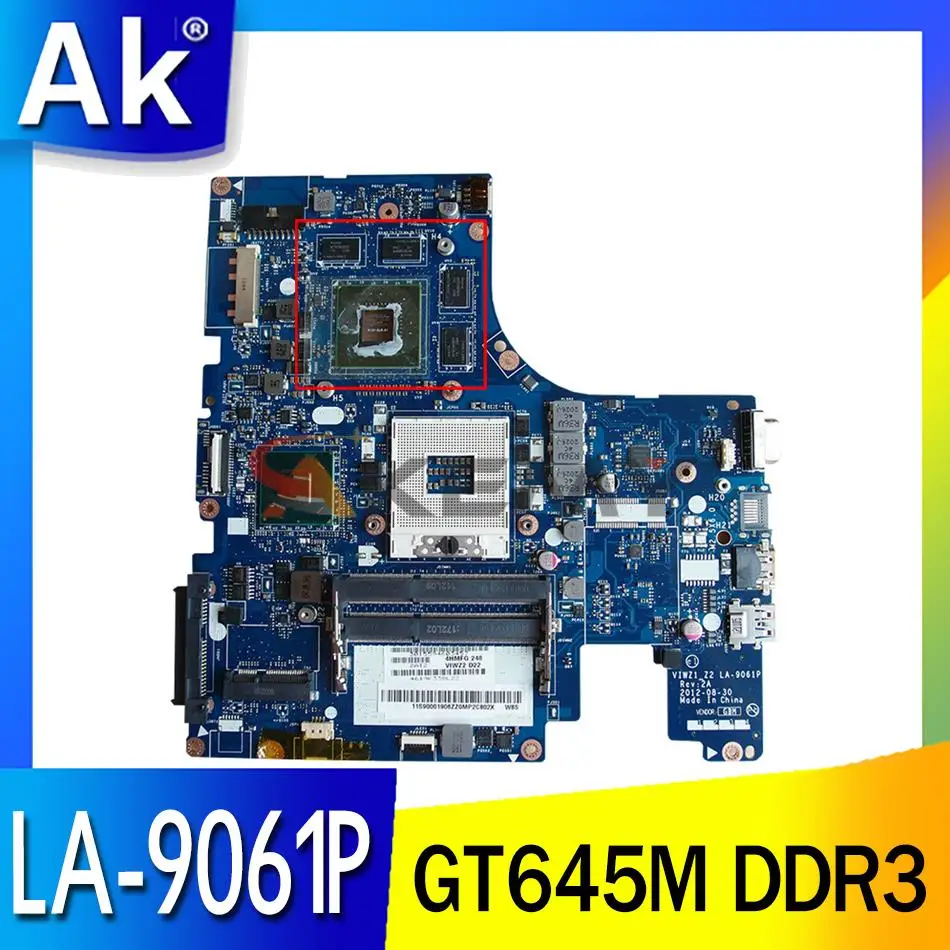 

Akemy For Lenovo Laptop Motherboard VIWZ1 Z500 Z2 LA-9061P PGA989 HM77 GPU GT645M DDR3 100% Test Work