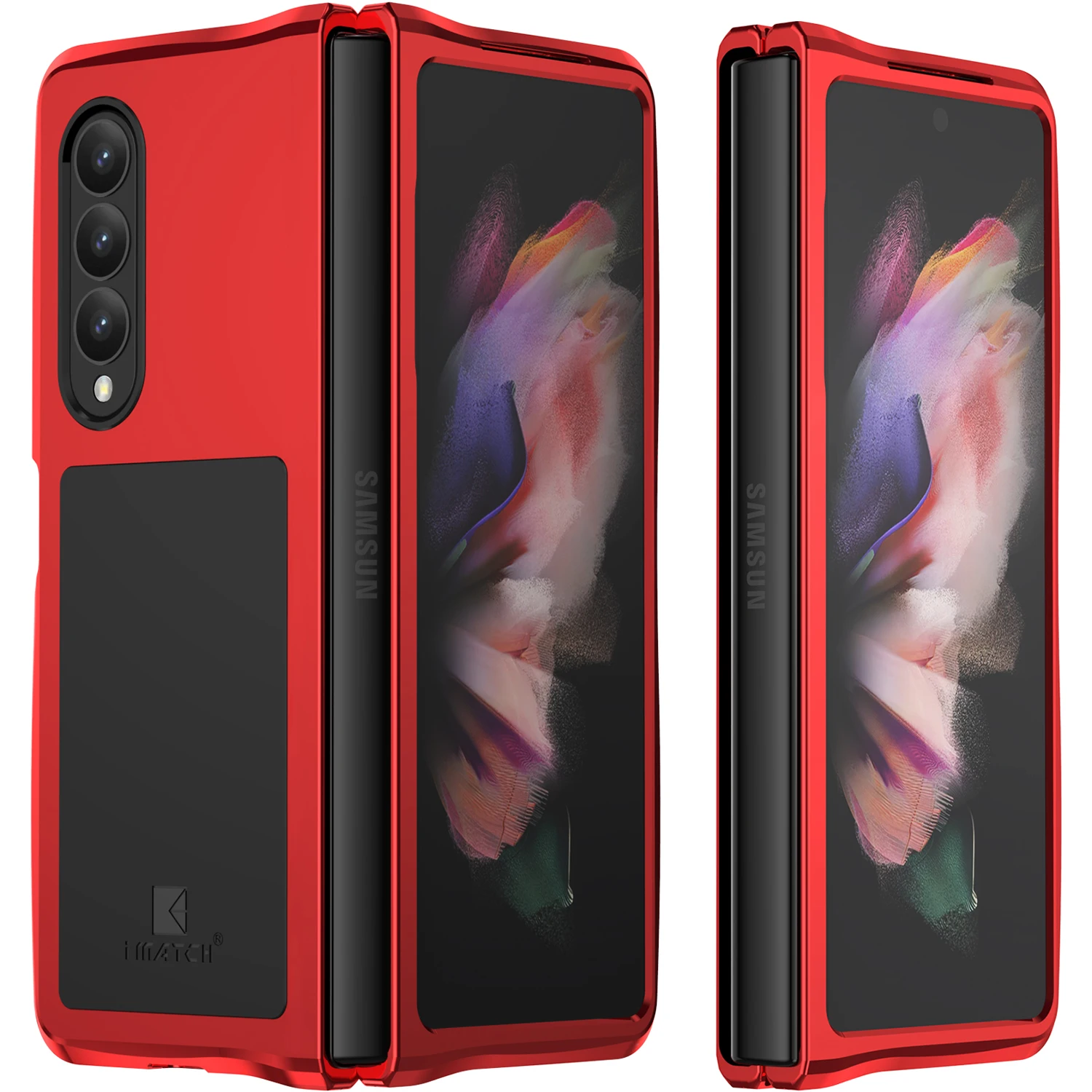 

Для Galaxy Z Fold 3 4 металлический чехол для телефона, Алюминиевый противоударный чехол-бампер с рамкой, мягкий резиновый силиконовый военный сверхпрочный жесткий чехол