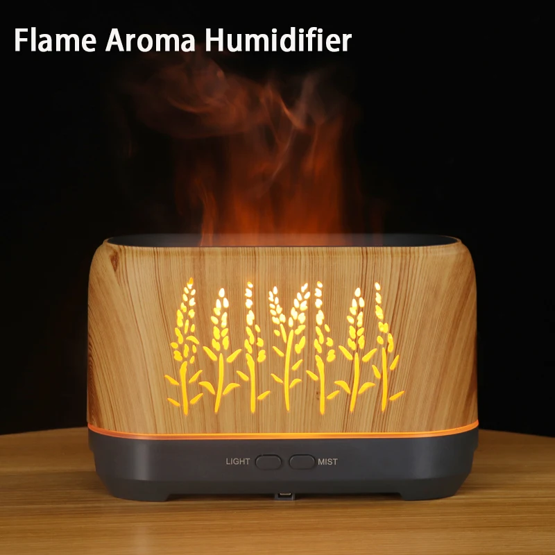 

USB Flame Aroma Humidifier Aromatherapy Essential Oil Diffuser Simulation Flame Ultrasonic Humidifier Home Office Air Freshener