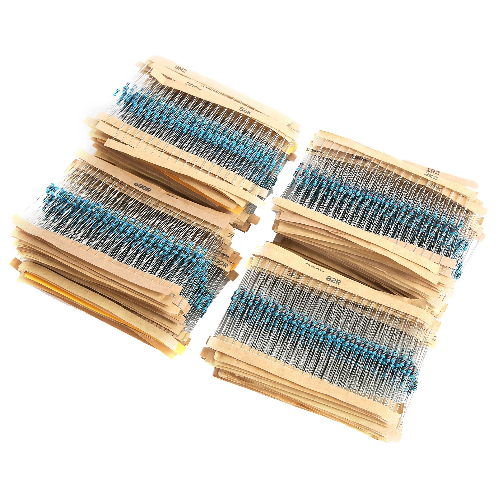 3120Pcs 1/4W металлопленочные резисторы серебряный сплав 156 типов для