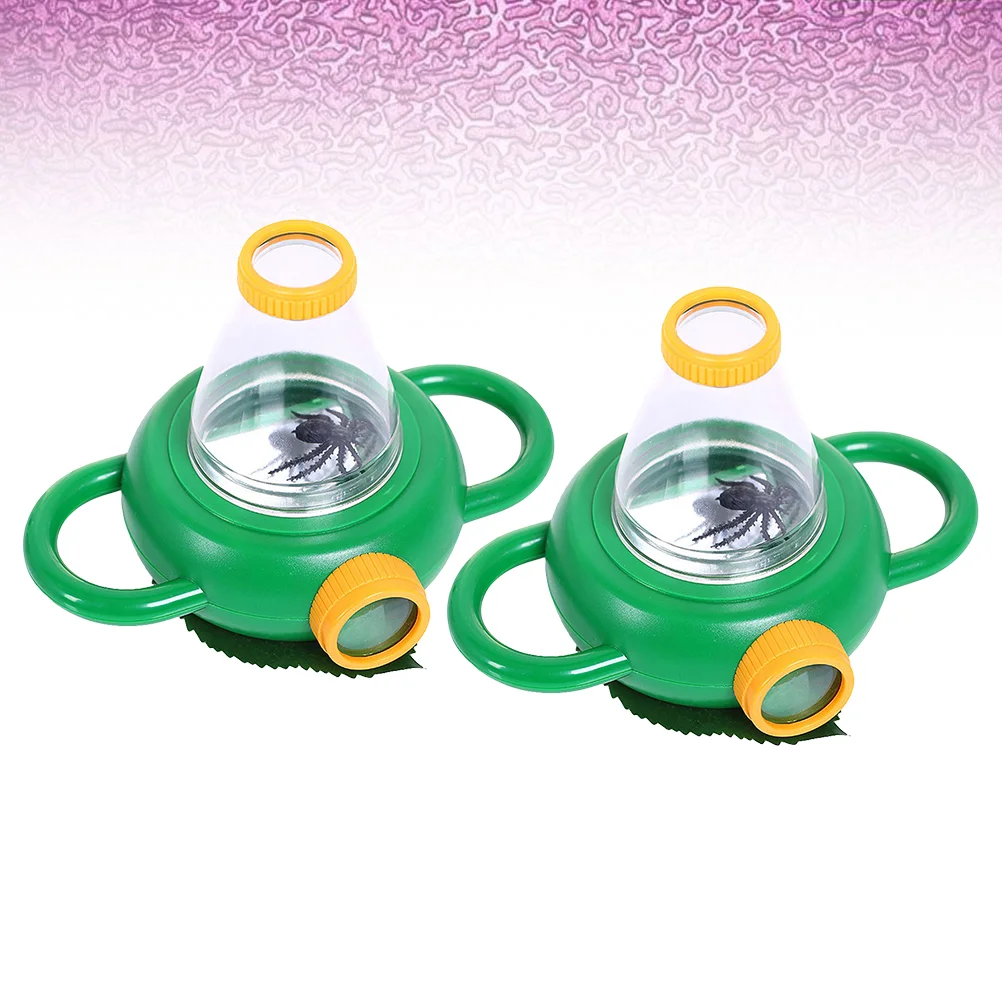 

2 Pcs Portable Microscope Exploration Insect Viewer Toy Magnifier Box Magnifying Bug Kids Child