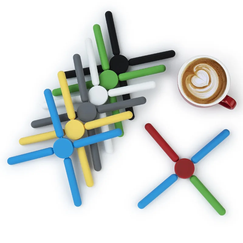 

Cross Silicone Pot Mat Folding Silicone Mat Kitchen Insulation Mat Heat-resistant Table Mat Eco-friendly Coaster Portavasos