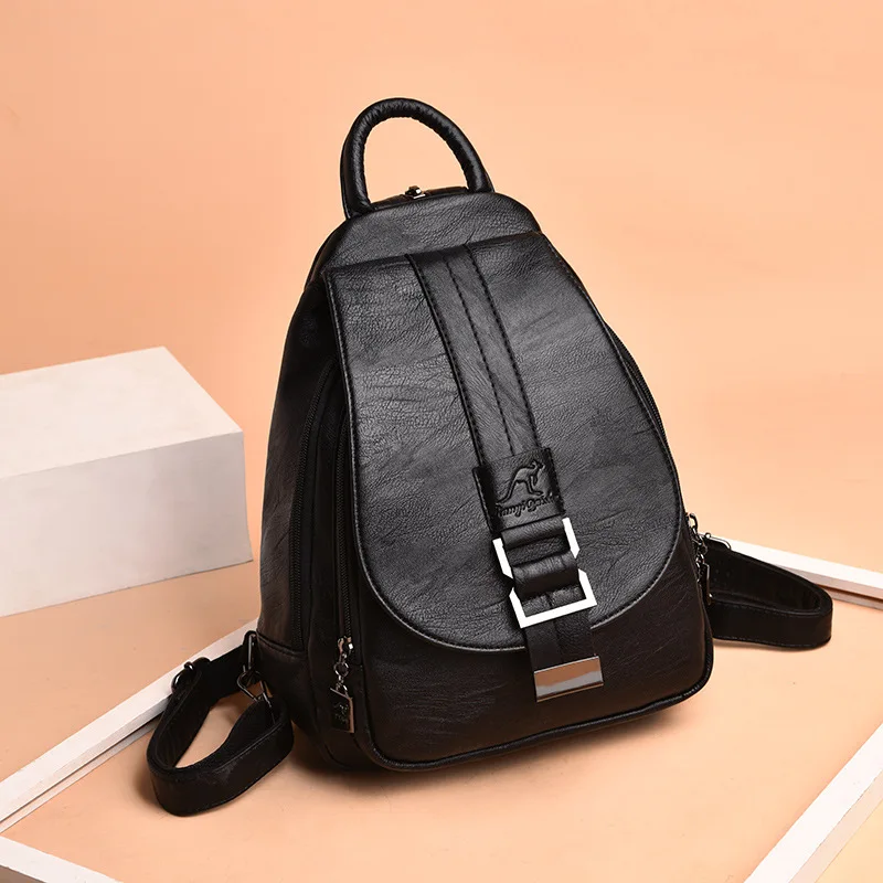 Hot Women Leather Backpacks Female Vintage Backpack for Teenage Girls School Chest Bag Travel Bagpack Ladies Sac A Dos Back Pack