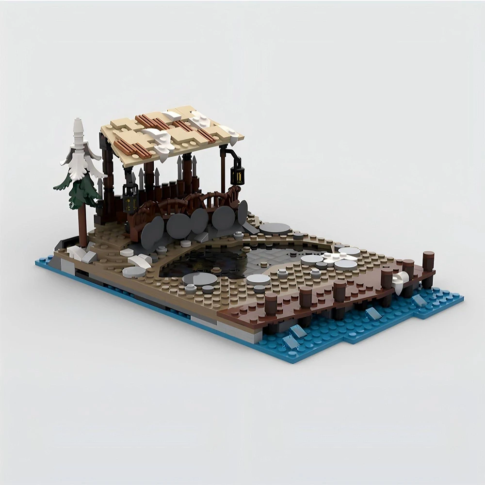 MOC средневековая улица пейзаж викингов деревня порт дом Джалла Сделай Сам