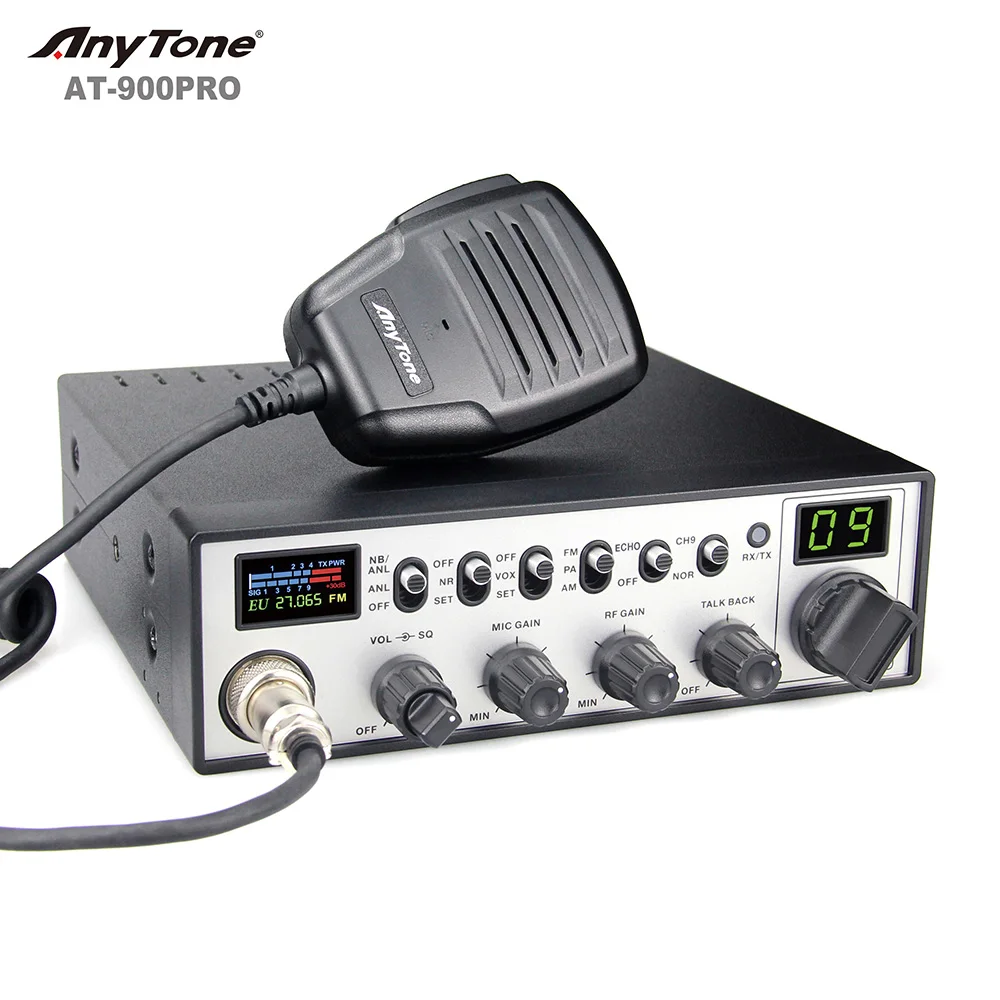 Фото Радиостанция Anytone AT-900PRO USA с погодным каналом, 27 МГц, CB-радио, AM/FM, двухсторонняя связь, 12/24В, рация дальнего действия для любительской радиосвязи №2