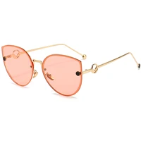 new fashion brand designer cat eye women sunglasses female gradient points sun glasses metal big oculos feminino de sol uv400