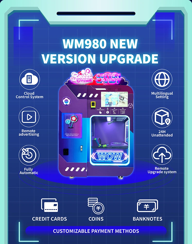 Торговый автомат для продажи хлопковых конфет YG Прямая продажа с завода