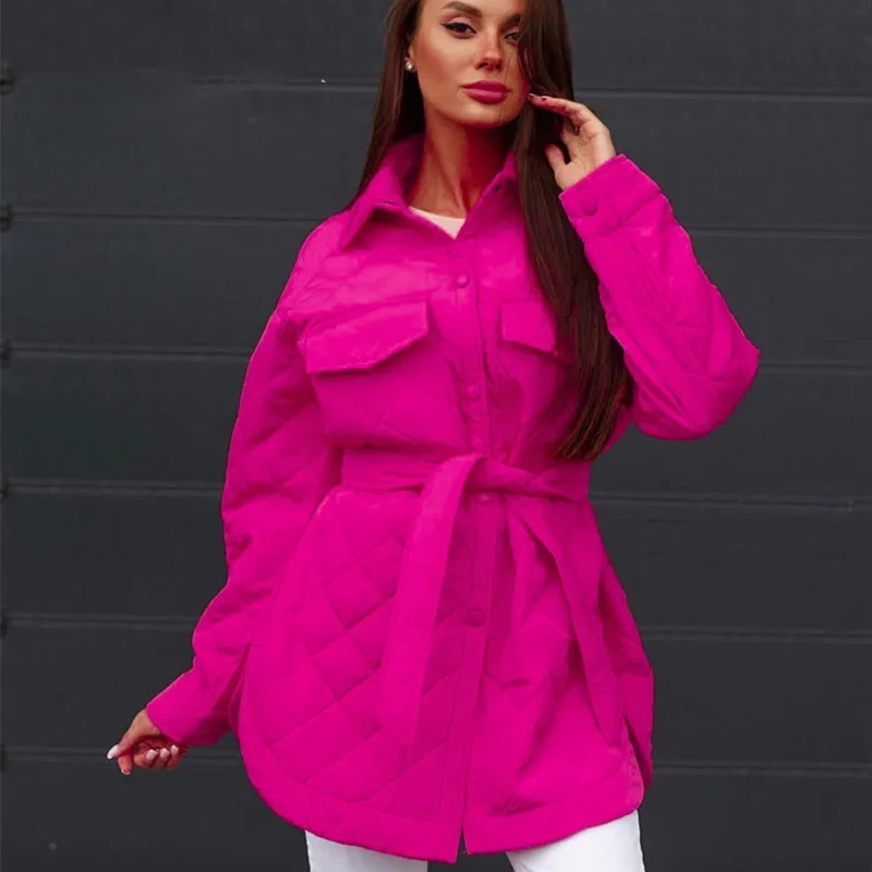 Long  Loose Warm Women Coat Fashion Winter Cotton Padded Clothes for Girls Outerwear Female Gm*