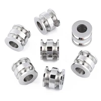 10pcs 316 stainless steel european beads tube beads loose spacer charm beads grooved column for jewelry making diy bracelet