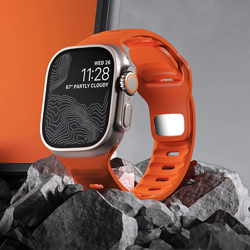 

Silicone Sport Strap For Apple Watch Band Ultra 8 Series 49MM 45MM 44MM 41MM 40MM 45 Watchband iWatch 7 SE6 5 4 3 38MM Bracelet