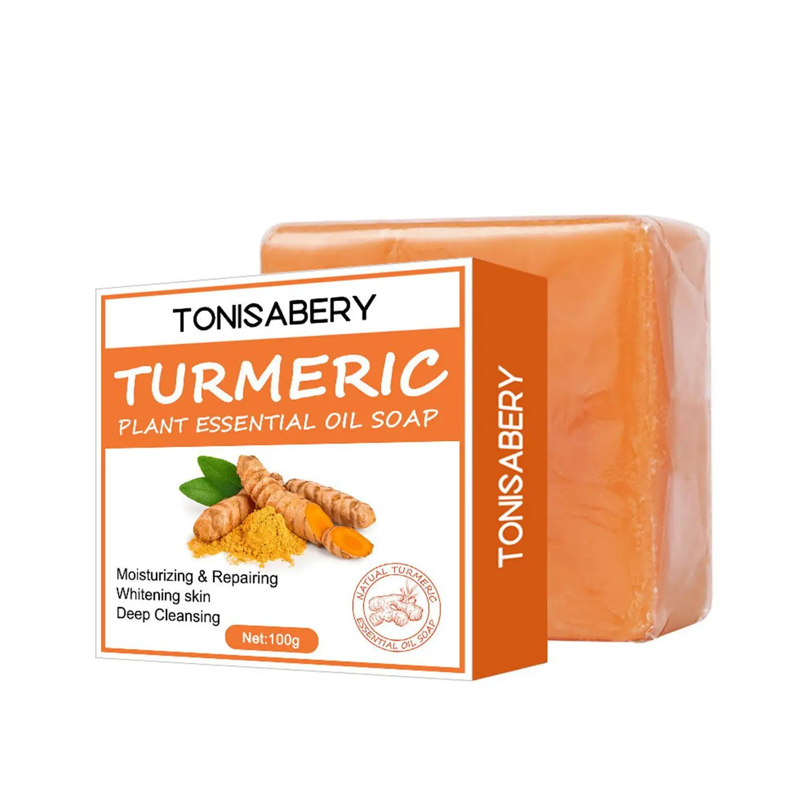 

HEALLOR 100g Turmeric Essential Oil Handmade Soap Face Wash Removal Acne Treatment Oil Control Moisturizing Whitening Soap Face