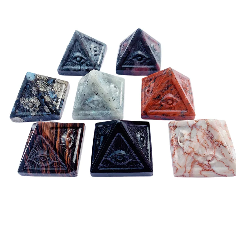 Миниатюрный кварцевый кристалл видящий глаз Провиденса пирамида случайный