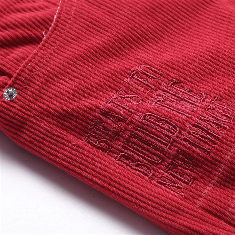 EH·MD® Autumn And Winter Red Ripped Jeans Men's Hip-Hop English Embroidery Reflective High-Quality High Street Fashion Zipper 23