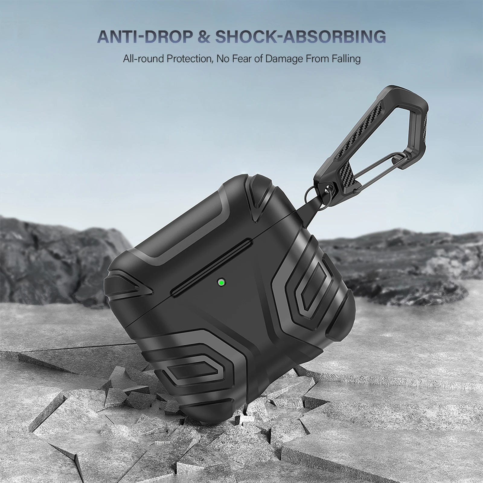 Чехол для AirPods 4 (2024 USB-C) чехол наушников из ТПУ с карабином защитой от потери 4-го