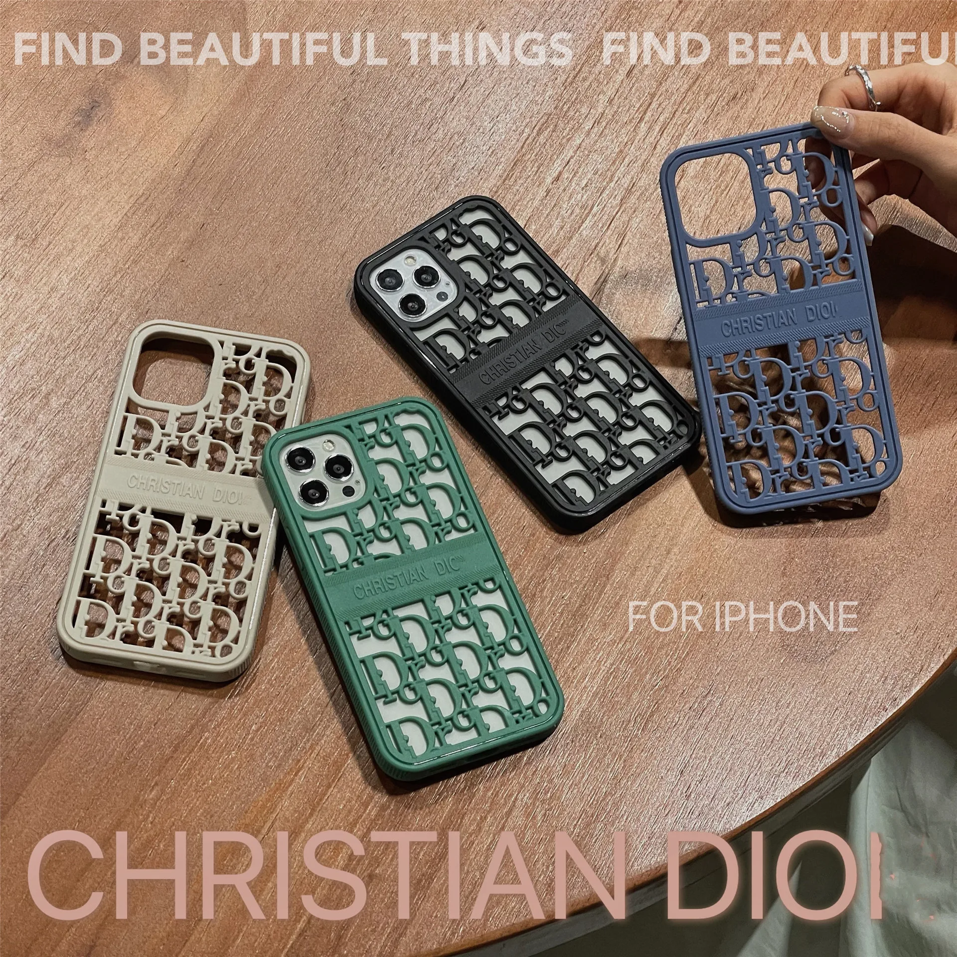 

Fashion Brand Letter D Case for iphone13promax Phone Case iphone12 Hollow All-Inclusive Soft Protective Cover