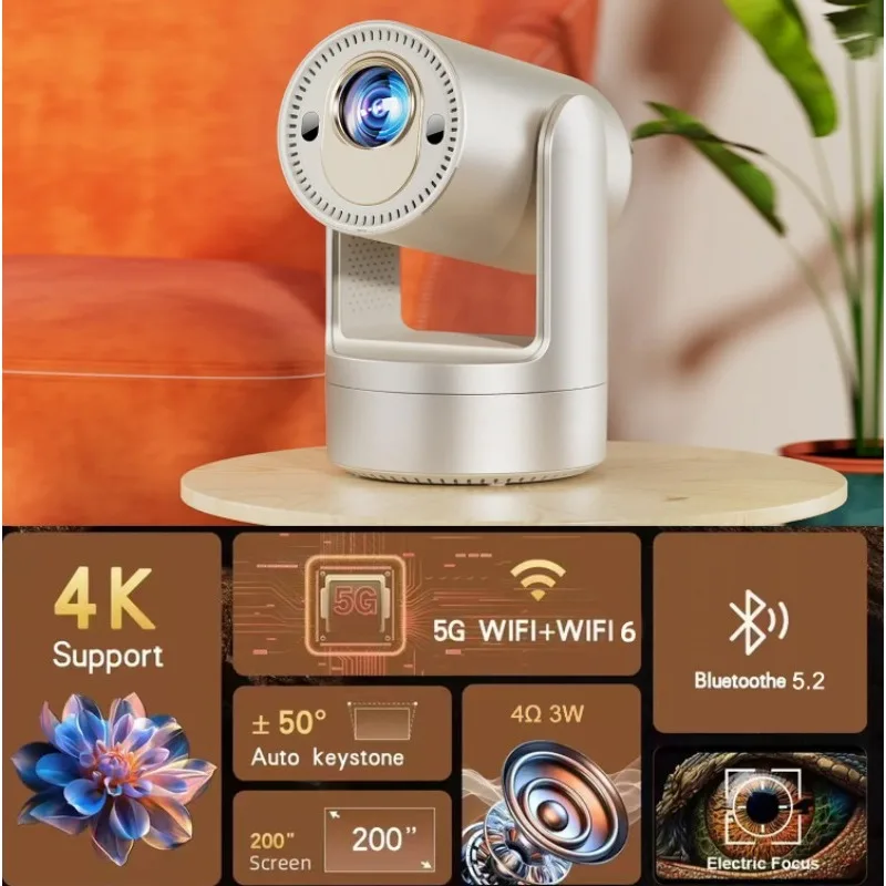 Фото Yinzam W30 Pro Портативный сетивный HD-проектор 1080P со встроенной батареей 350ANSI Лазерный уличный проектор с полным автоматическим HDR Домашнее видео №5