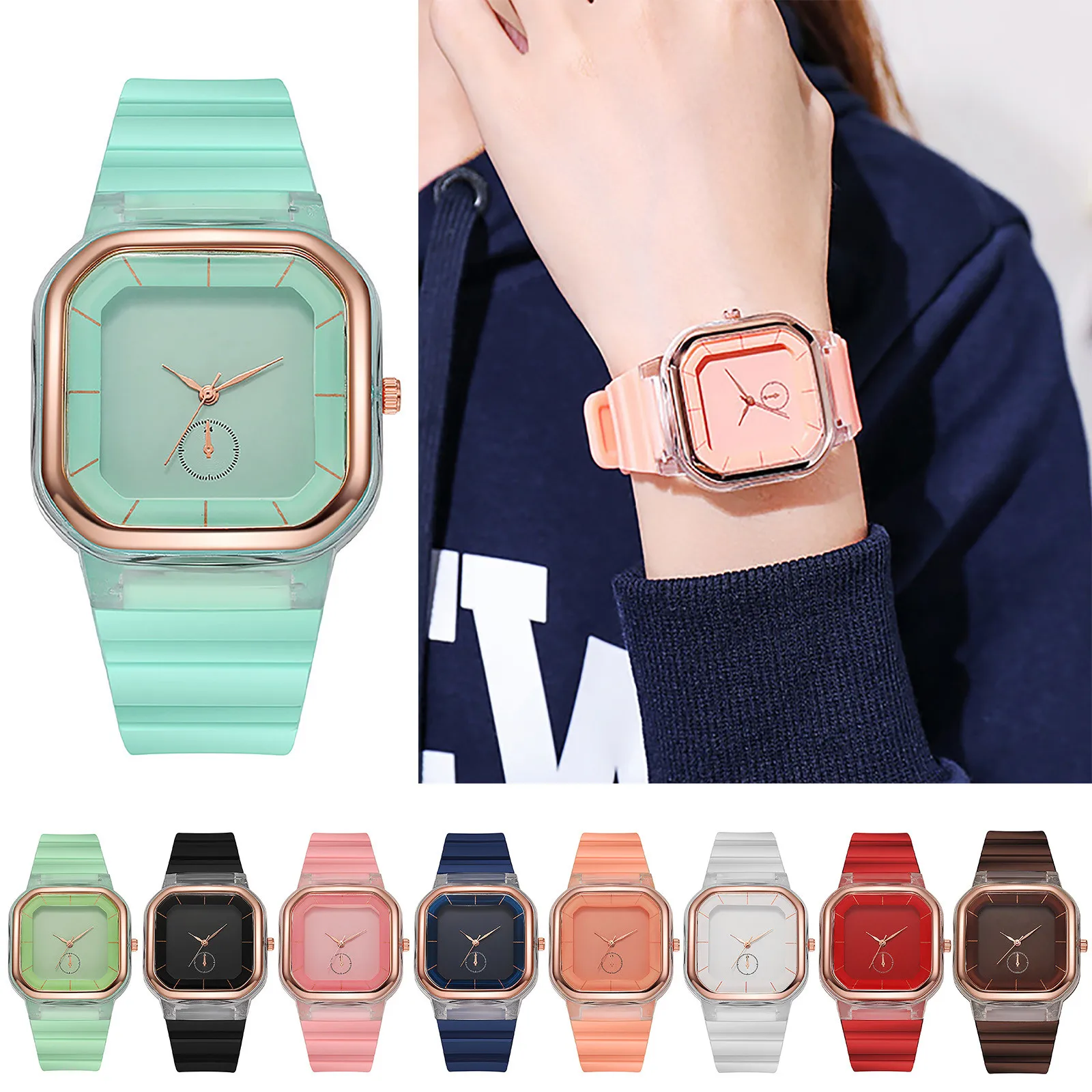 

Minimalist Fashion With Dial Women's Quartz Silicone Strap Men's And Women's Couple Student Watch Teenager Watch