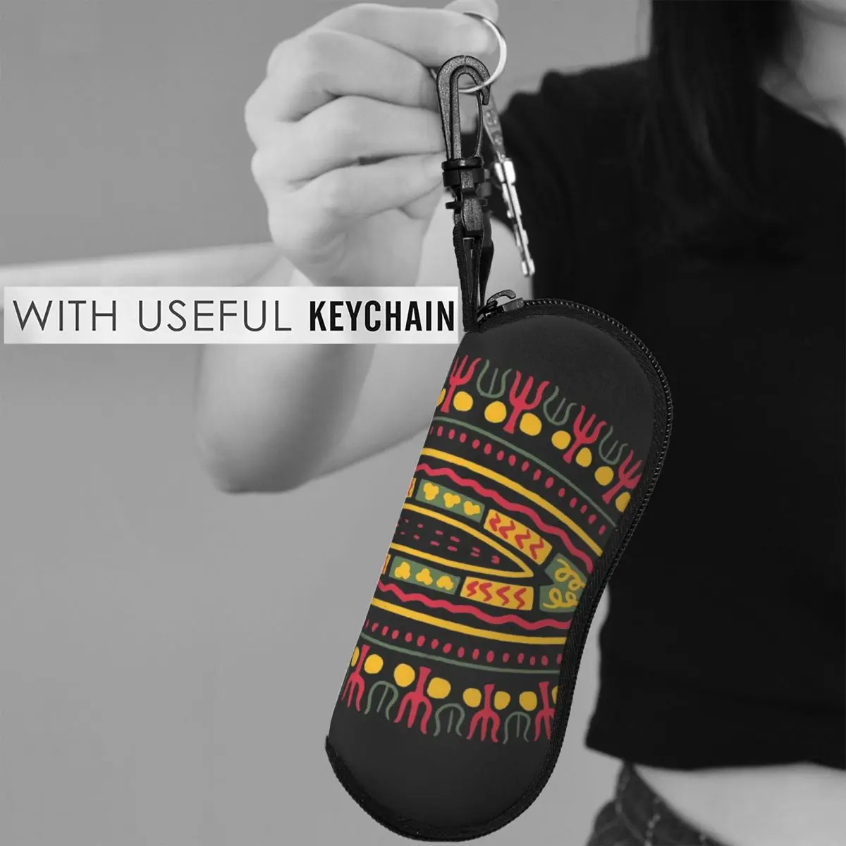 

Dashiki Print Horizontal Glasses Case Ethnic Pride African Custom Male Female Sunglasses Pouch Pocket Classic Eyewear Box