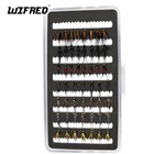 52 шт. комбинированный набор для ловли форели, мух, с ультратонкой карманной коробкой для ловли нахлыстом, латуннаяпластиковая голова, Нимфа