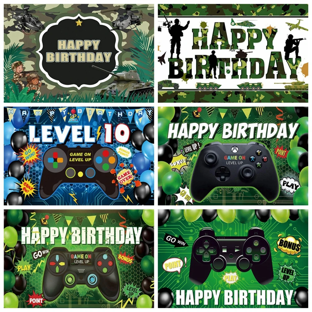 

Yeele Camouflage Soldiers Boys Game Console Birthday Party Backdrop Decor Aircraft Tank Background Photography For Photo Studio