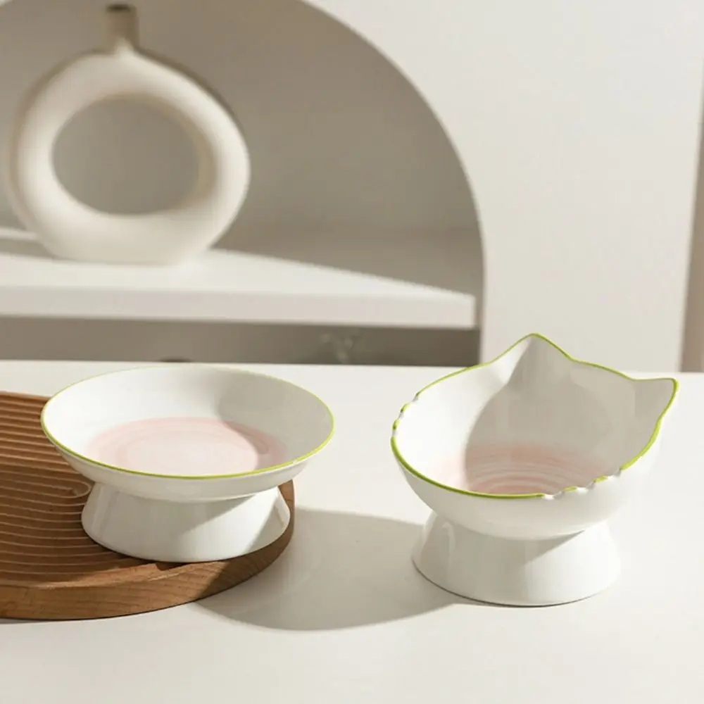 Противоударная керамическая миска для кошек Милая наклонная кормления собак