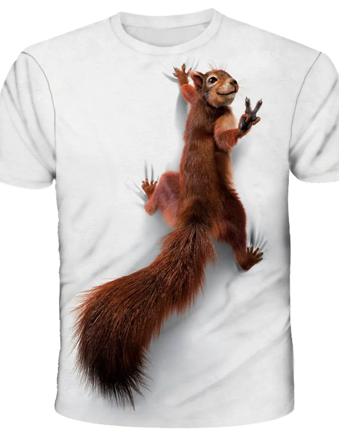 

Men's Tee Funny T-Shirt Graphic Animal Squirrel Crew Neck 3D Printing Holiday Short Sleeves Printed Clothing Basic Streetwear