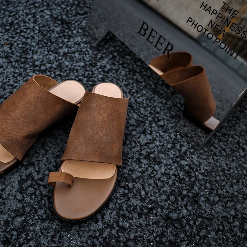 

Slip On Womens' Beach Shoes For Women Summer Slippers Sheepskin Simple Shoes Outwear Sandals Open Toe Casual Slippers