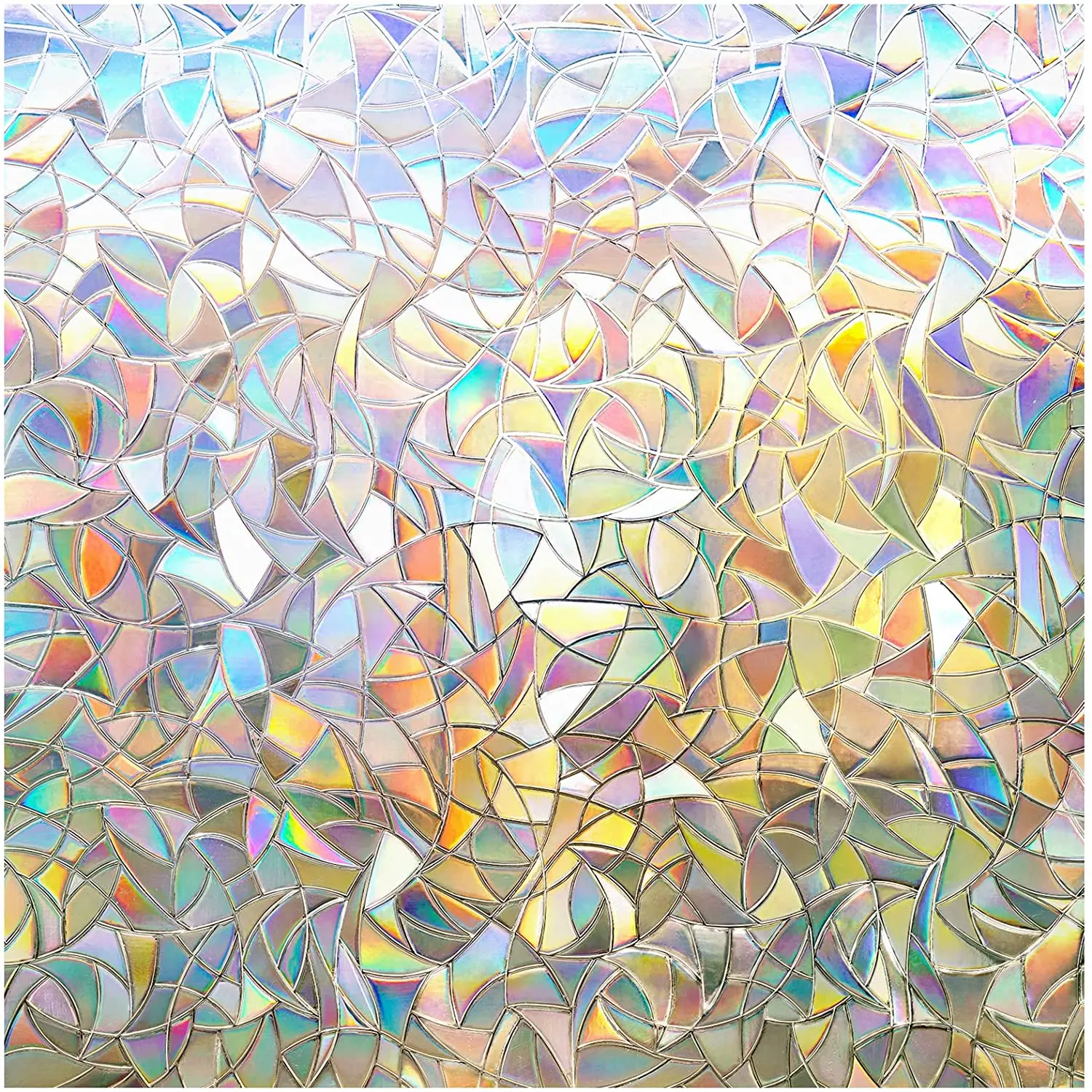 

LUCKYYJ Window Privacy Film Static Vinyl 3D Window Decals Window Sticker Rainbow Window Film for Glass Door Heat Control Anti UV