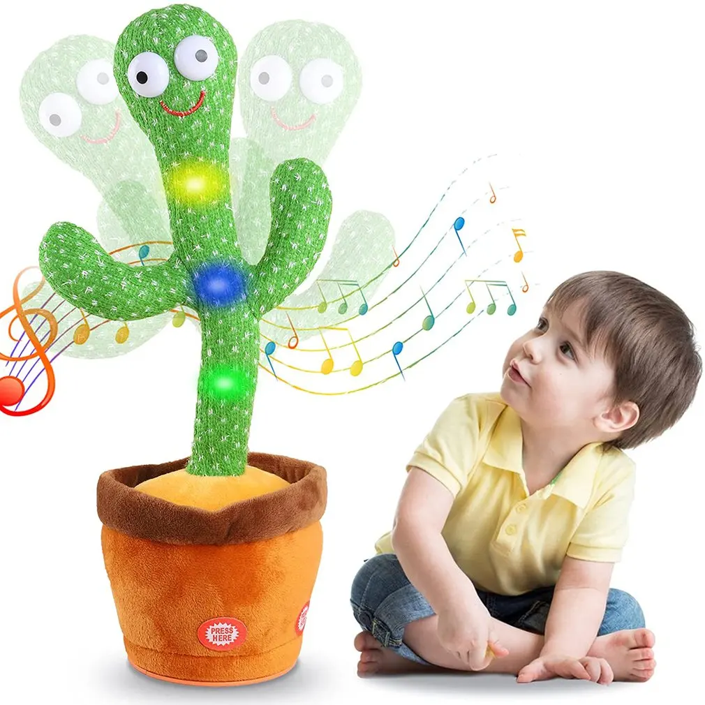 

32cm Electric Twisting Dancing Enchanting Cactus Toy With English / Russian / Spanish / Vietnamese / Arabic 120 Songs Cactus Toy