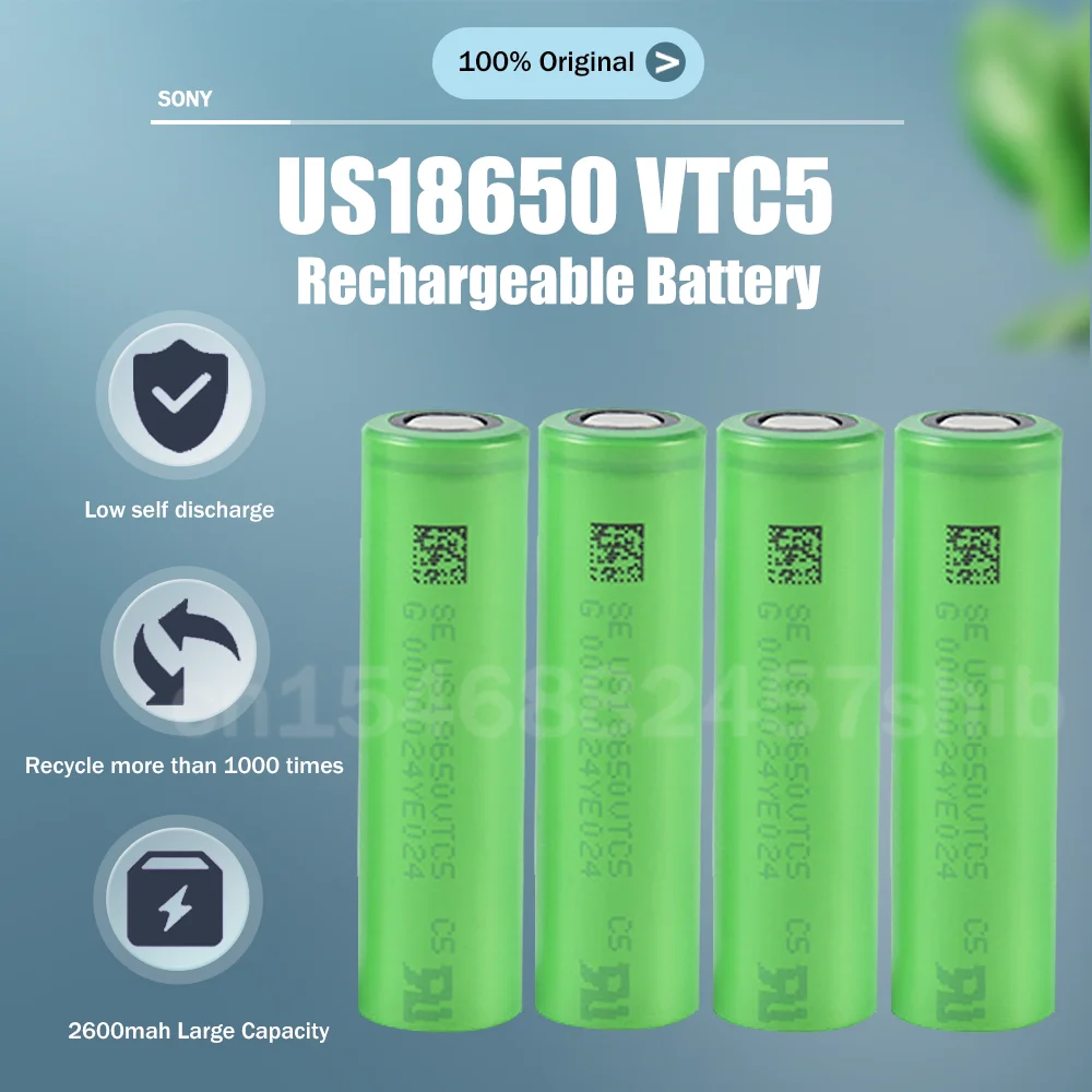 2-20pcs Original Sony 18650 US18650 VTC5 3.6V 2600mAh 30A Lithium Rechargeable Battery For Fan Toy Flashlight Power Bank - купить по