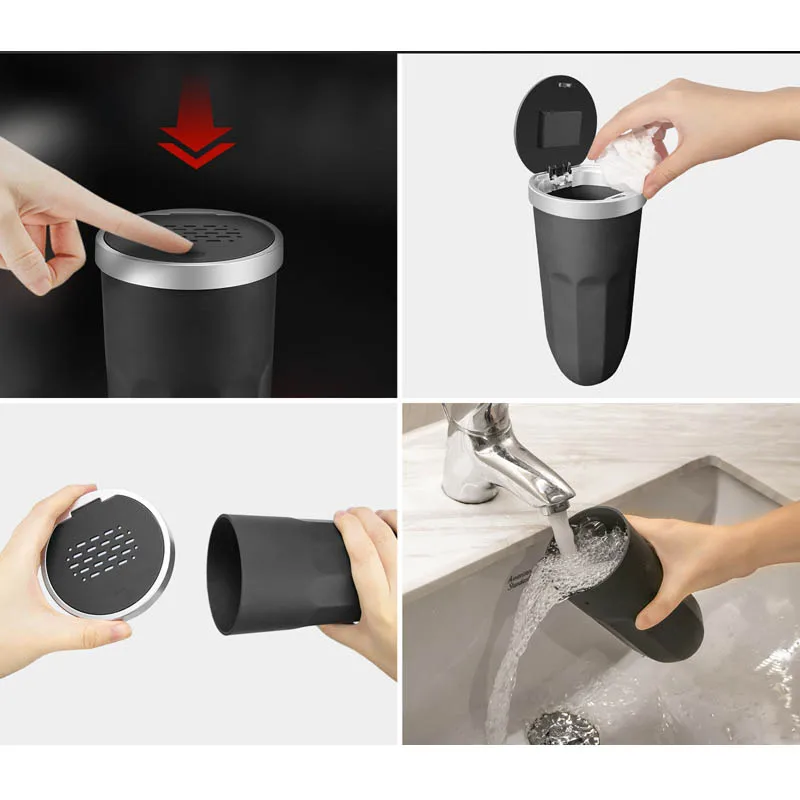 Универсальный автомобильный мусорный бак круглая мини-автоматическая корзина