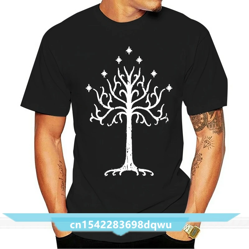 

White Tree of Gondor Tolkien T-Shirt Premium Mordor Middle Earth Brand New Men Clothing Fashion T Shirts Design A Shirt