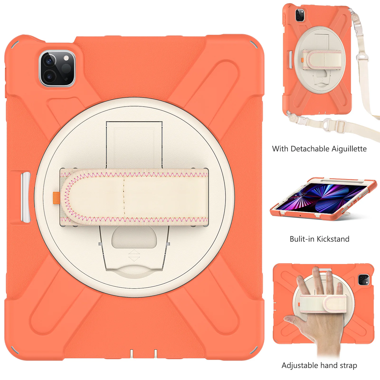 

Case for IPad9 Pro10.2 10.5 Pro12.9 2021 Kid Safe Shockproof Armor Cover+Glass+Pen Back Cover Ipad Case