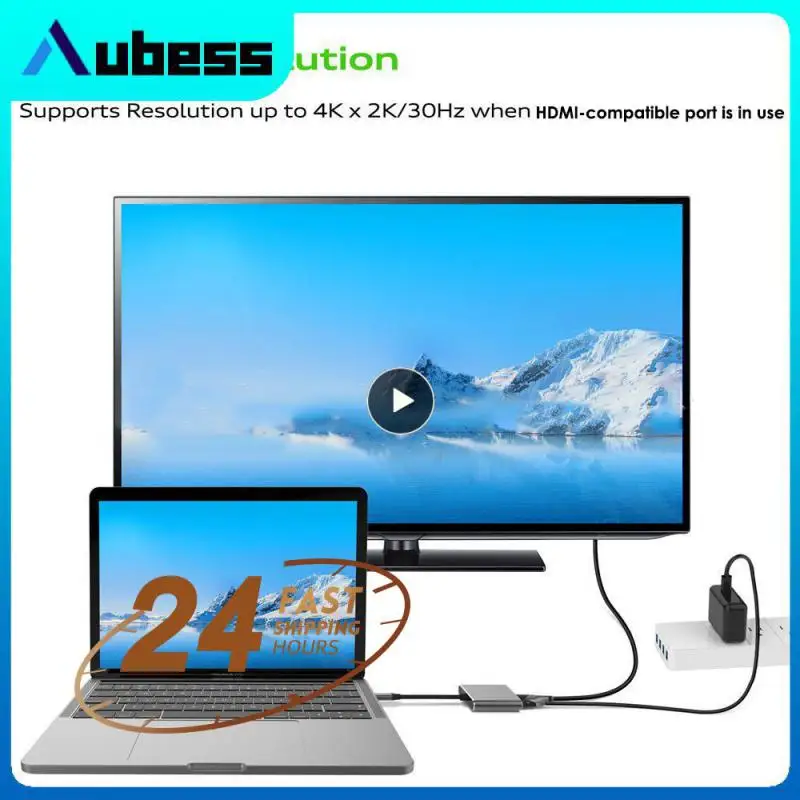 

1~5PCS 3 in 1 HUB Type-c to HDMI-compatible USB 3.0 Docking Station Charging 4K Adapter Splitter For MacBook Air Samsung