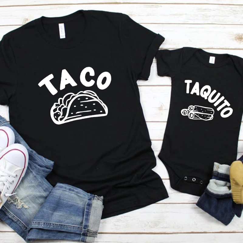 

Burrito Taco Family Matching Shirt Father's Day Matching Shirt Newborn Clothes Mother's Day Matching Shirts Children Tee New