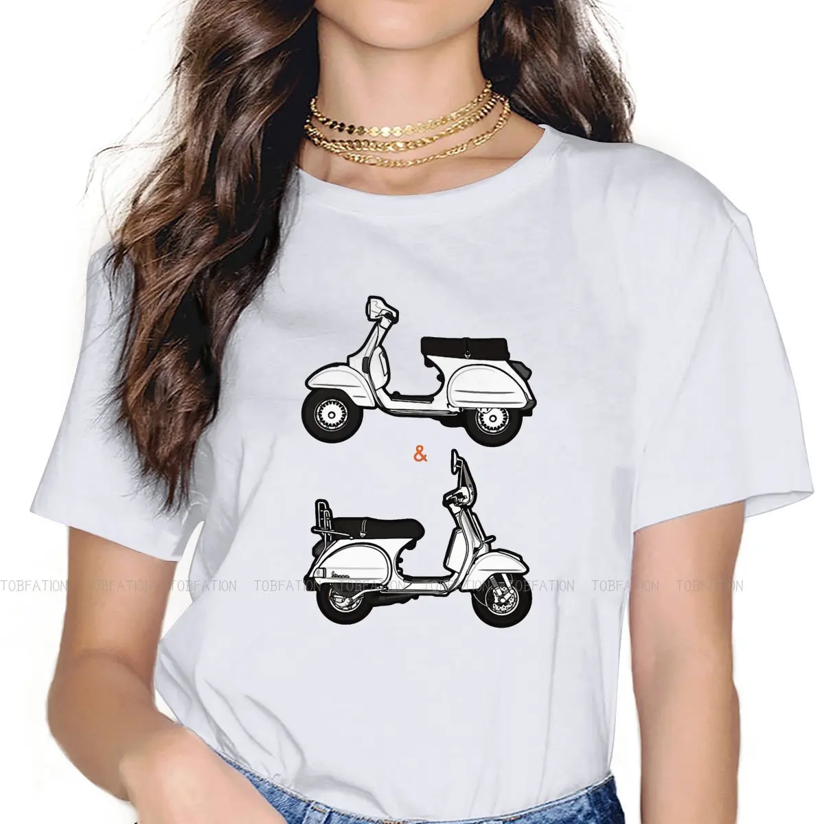 

Then and Now 5XL TShirt Vespa Popular Transportation Tools Creative Streetwear Comfortable T Shirt Women Tee Special