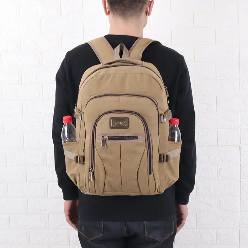 

Canvas Rucksack Men Backpack Large Capacity College Students School Bags Casual Climbing Back Pack Bagpack