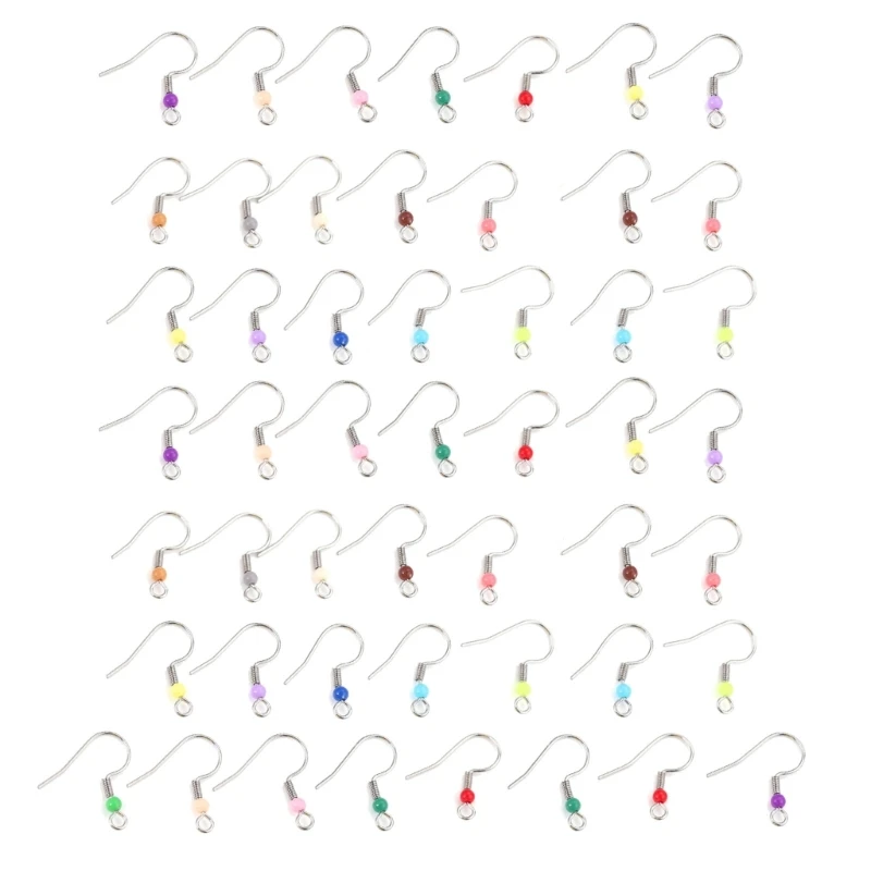 

50Pcs/set Ear Wires Fishhook Stainless Steel Earring Hooks for Jewellery Making 517F