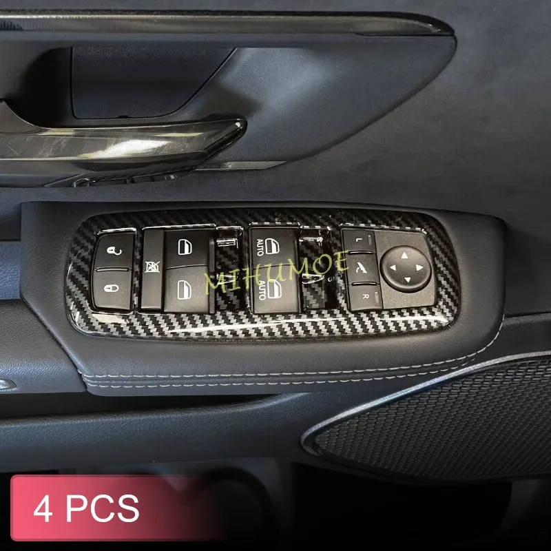 

Панель переключателя дверей и окон из углеродного волокна для 2019-2024 Dodge Ram 1500 2023 2022 2021 2020