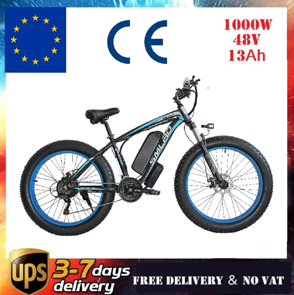 

【7 Days Deliver】Electric Mountain Bike Adults 48V 13Ah Integrated Lithium Battery Suspension Fork 26*4.0 inch Fat Tire E-bike