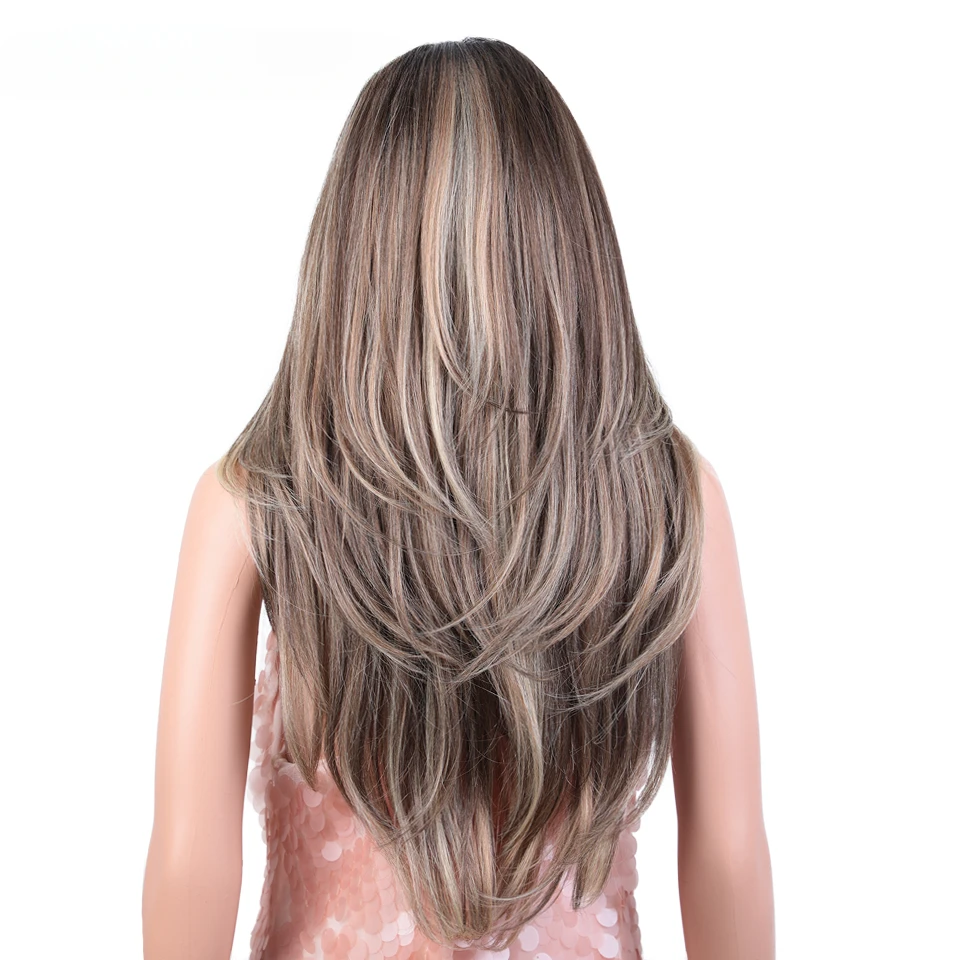 Синтетический кружевной передний парик для чернокожих женщин 26 дюймов прямой