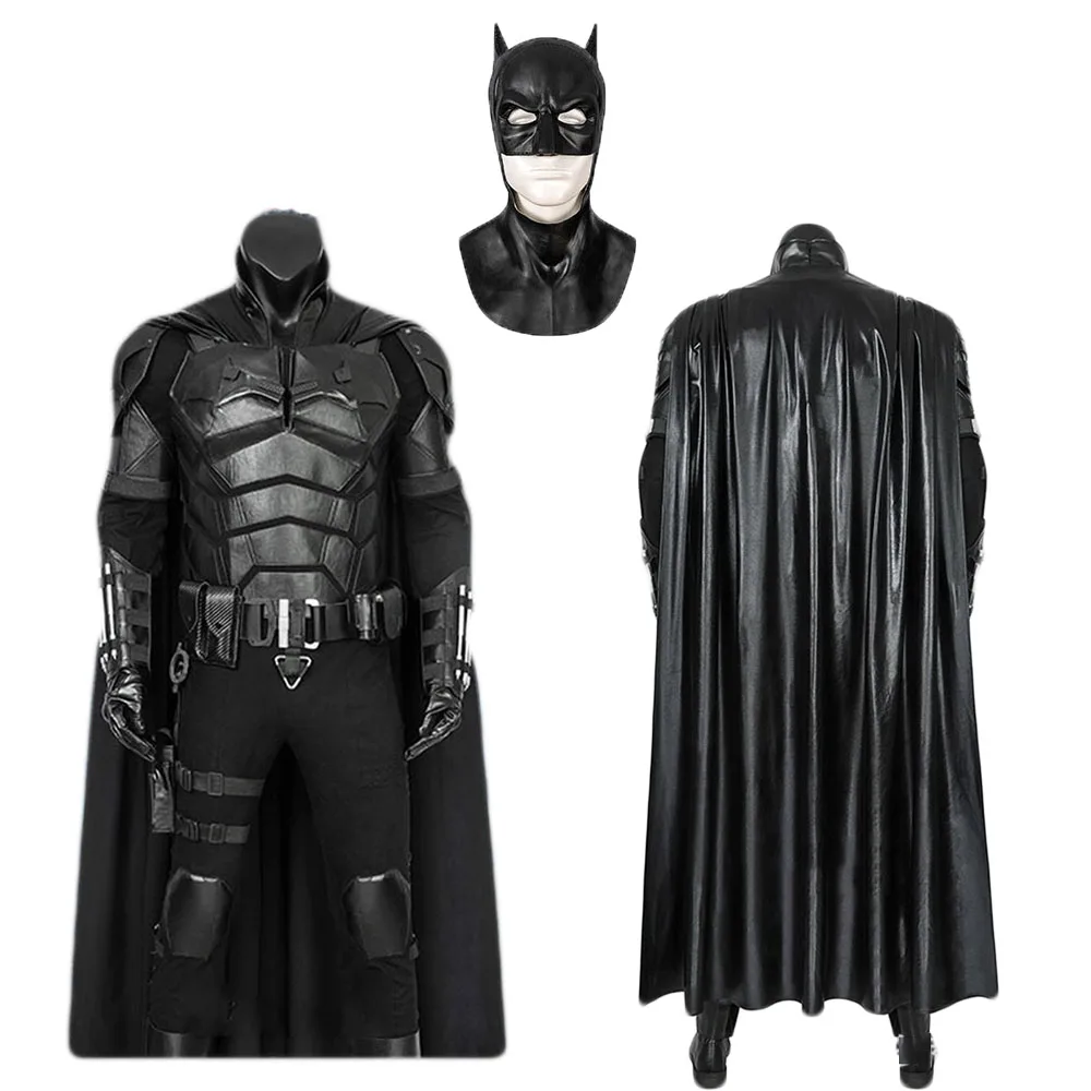 

Bat Bird of Prey Cosplay Costume Adult Men The Dark Knight Cosplay Outfit Jumpsuit with Cape Mask Bruce Wayne Bodysuit Halloween